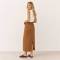 Camel Linen Drawstring Maxi Skirt