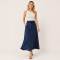 Navy Linen Tie-Waist Maxi Skirt