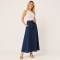 Navy Linen Tie-Waist Maxi Skirt