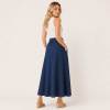 Navy Linen Tie-Waist Maxi Skirt