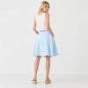 Sky Blue Linen A-Line Midi Skirt