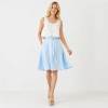 Sky Blue Linen A-Line Midi Skirt