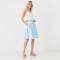 Sky Blue Linen A-Line Midi Skirt