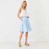 Sky Blue Linen A-Line Midi Skirt