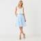 Sky Blue Linen A-Line Midi Skirt