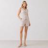 Natural Linen Sleeveless Vest & Shorts Set