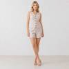 Natural Linen Sleeveless Vest & Shorts Set
