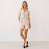 Cream Striped Linen Shirt & Shorts Set