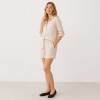 Cream Striped Linen Shirt & Shorts Set