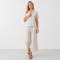 Natural Linen Short Sleeve Shirt & Wide-Leg Pants Set