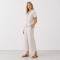 Natural Linen Short Sleeve Shirt & Wide-Leg Pants Set