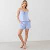 Light Blue Printed Linen Cami & Shorts Set