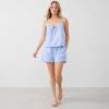 Light Blue Printed Linen Cami & Shorts Set