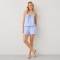 Light Blue Printed Linen Cami & Shorts Set