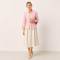 Pink Linen Cropped Open-Front Jacket