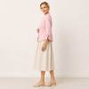 Pink Linen Cropped Open-Front Jacket