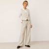 Natural Linen Vest & Wide-Leg Pants Set