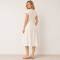 White Linen V-Neck Midi Dress