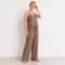 Taupe Linen V-Neck Camisole Top