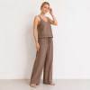 Taupe Linen V-Neck Camisole Top