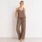 Taupe Linen V-Neck Camisole Top