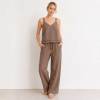 Taupe Linen V-Neck Camisole Top
