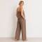 Taupe Linen V-Neck Camisole Top