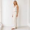 White Linen Sleeveless Crop Tank Top