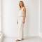 Natural White Linen Wide-Leg Pants