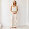 White Linen Sleeveless Crop Tank Top