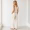 Natural White Linen Wide-Leg Pants