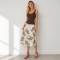 Paisley Print Linen Midi Skirt
