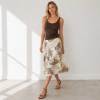 Dark Taupe Linen Scoop Neck Camisole Top