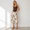 Paisley Print Linen Midi Skirt