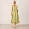 Light Sage Linen Sleeveless V-Neck Midi Dress
