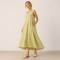Light Sage Linen Sleeveless V-Neck Midi Dress