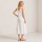 White Linen Sleeveless A-Line Midi Dress
