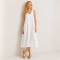 White Linen Sleeveless A-Line Midi Dress