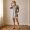 Light Grey Linen Tunic Top