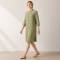 Sage Green Linen Mandarin Collar Long Tunic Top