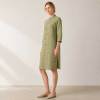 Sage Green Linen Mandarin Collar Long Tunic Top