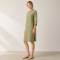 Sage Green Linen Mandarin Collar Long Tunic Top