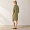 Sage Green Linen Mandarin Collar Long Tunic Top