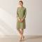 Sage Green Linen Mandarin Collar Long Tunic Top