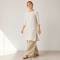 Ivory Linen Long Tunic Top with Side Slits