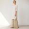 Ivory Linen Long Tunic Top with Side Slits