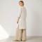 Ivory Linen Long Tunic Top with Side Slits