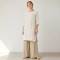 Ivory Linen Long Tunic Top with Side Slits