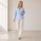 Light Blue Linen Wrap Top