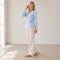 Light Blue Linen Wrap Top